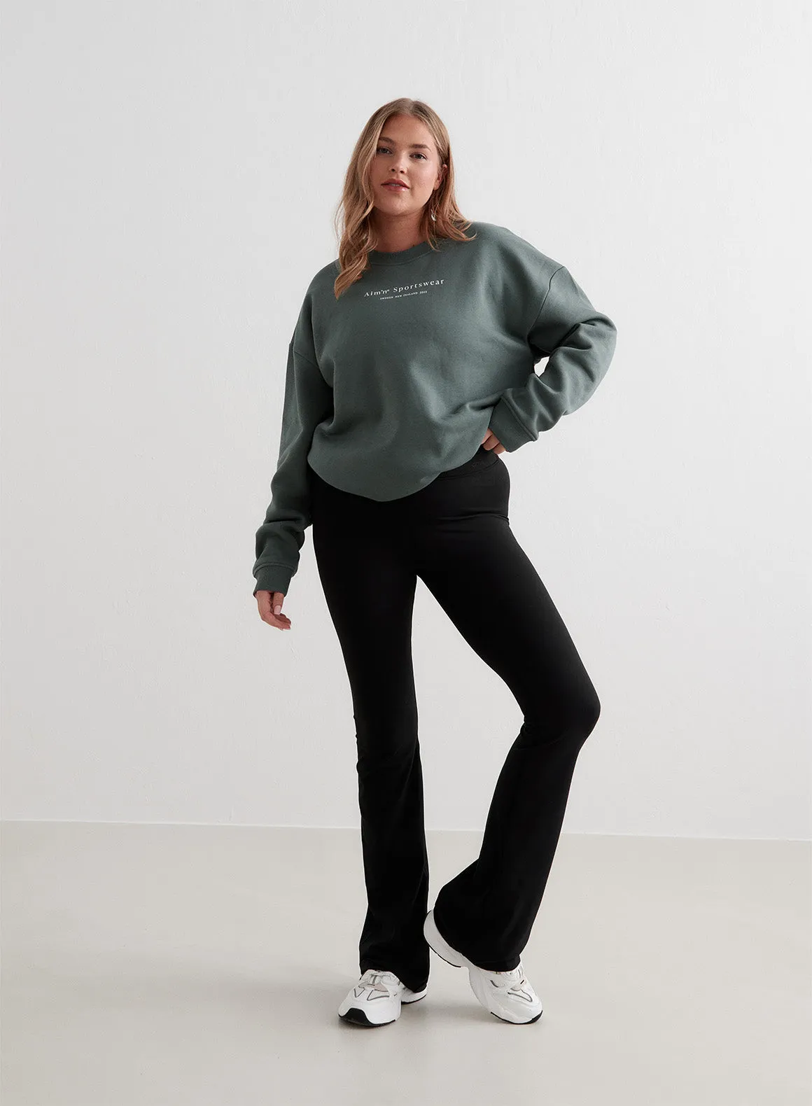Sage Serif Sweatshirt Windy day