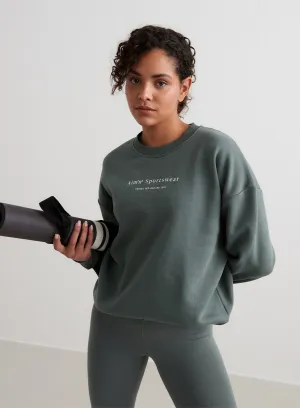 Sage Serif Sweatshirt Cuffed edge Quilting