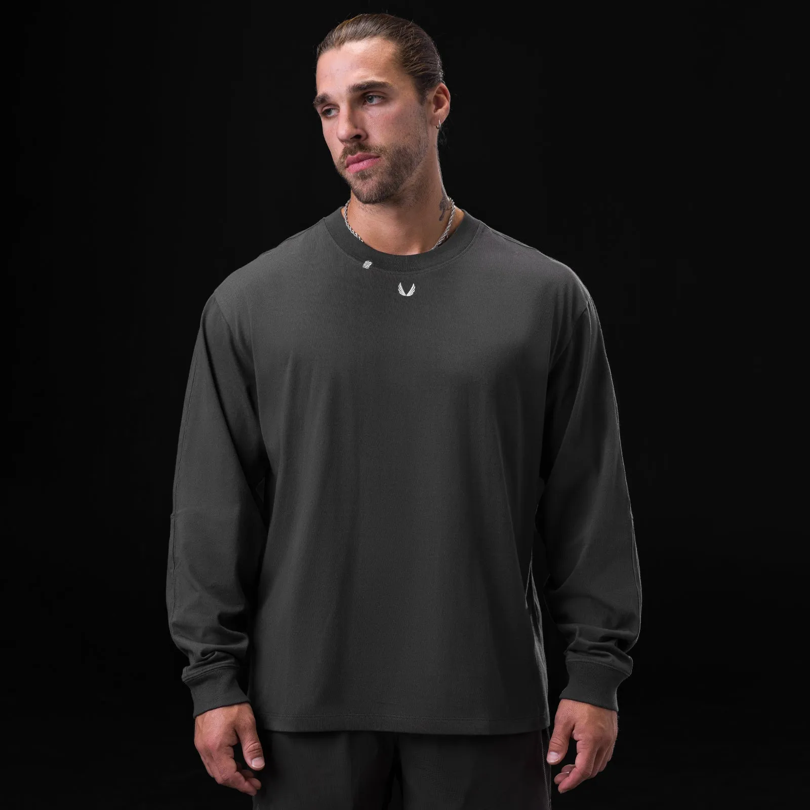 Blister Free Buttons cyclist 0851. Tech Essential? Relaxed Long Sleeve - Space Grey/White "OTWR"