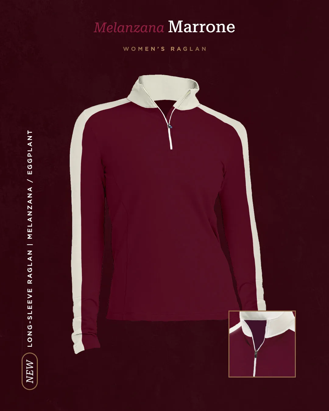 Donnasport Long-Sleeve Raglan - Melanzana / Avorio Day - Wear