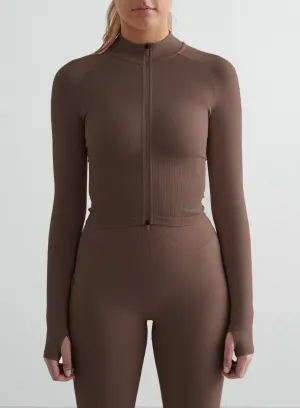 Soft color Collectible Macchiato Shape Seamless Zip Jacket
