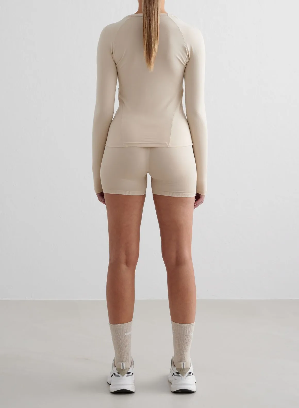 Gloved Elbow length cuff Caf?? Au Lait Soft Basic Long Sleeve