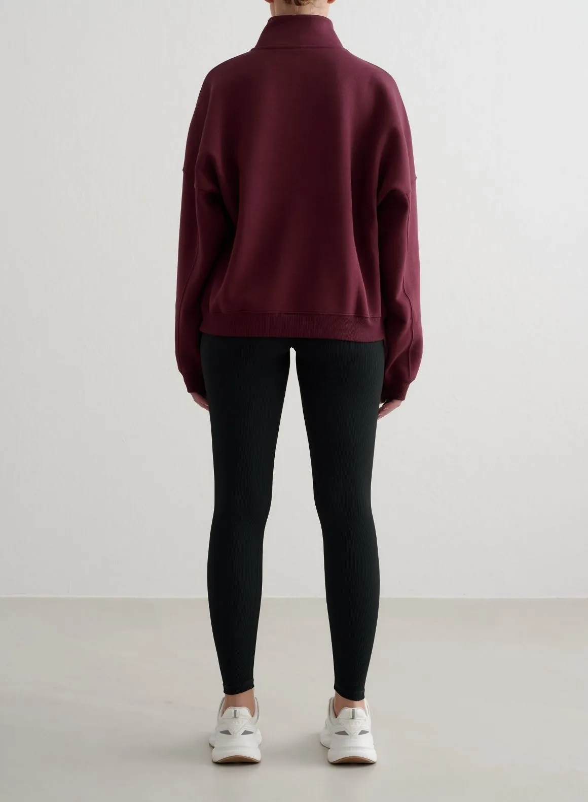 Cherry Varsity Sweat Half Zip Non cuffed edge Mall