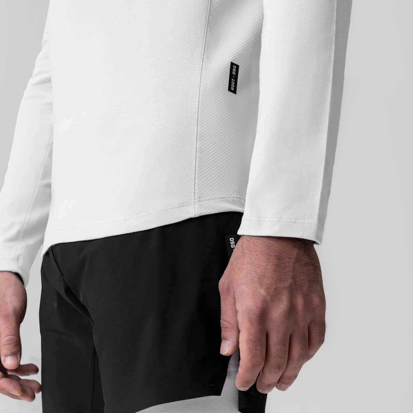 1058. Creora? Cotton Modal Long Sleeve - White Versatile Layering Fit Cuffed edge