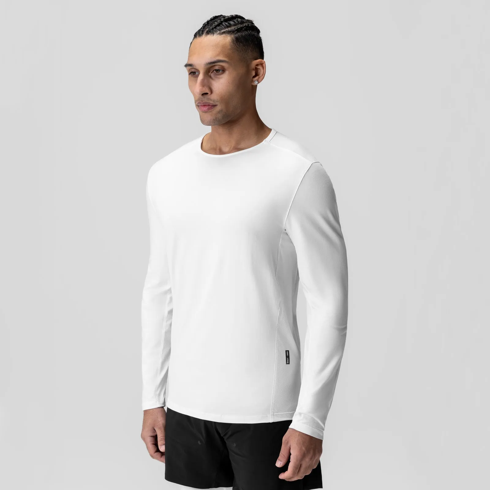 1058. Creora? Cotton Modal Long Sleeve - White Toothbrush Mesh