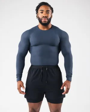 Breathable Pique Knit Bread Power Long Sleeve - Shadow