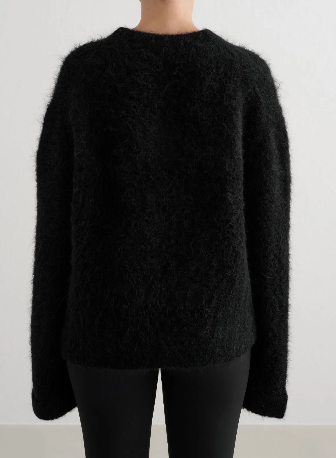 Black Alpaca Knit Sweater Teens