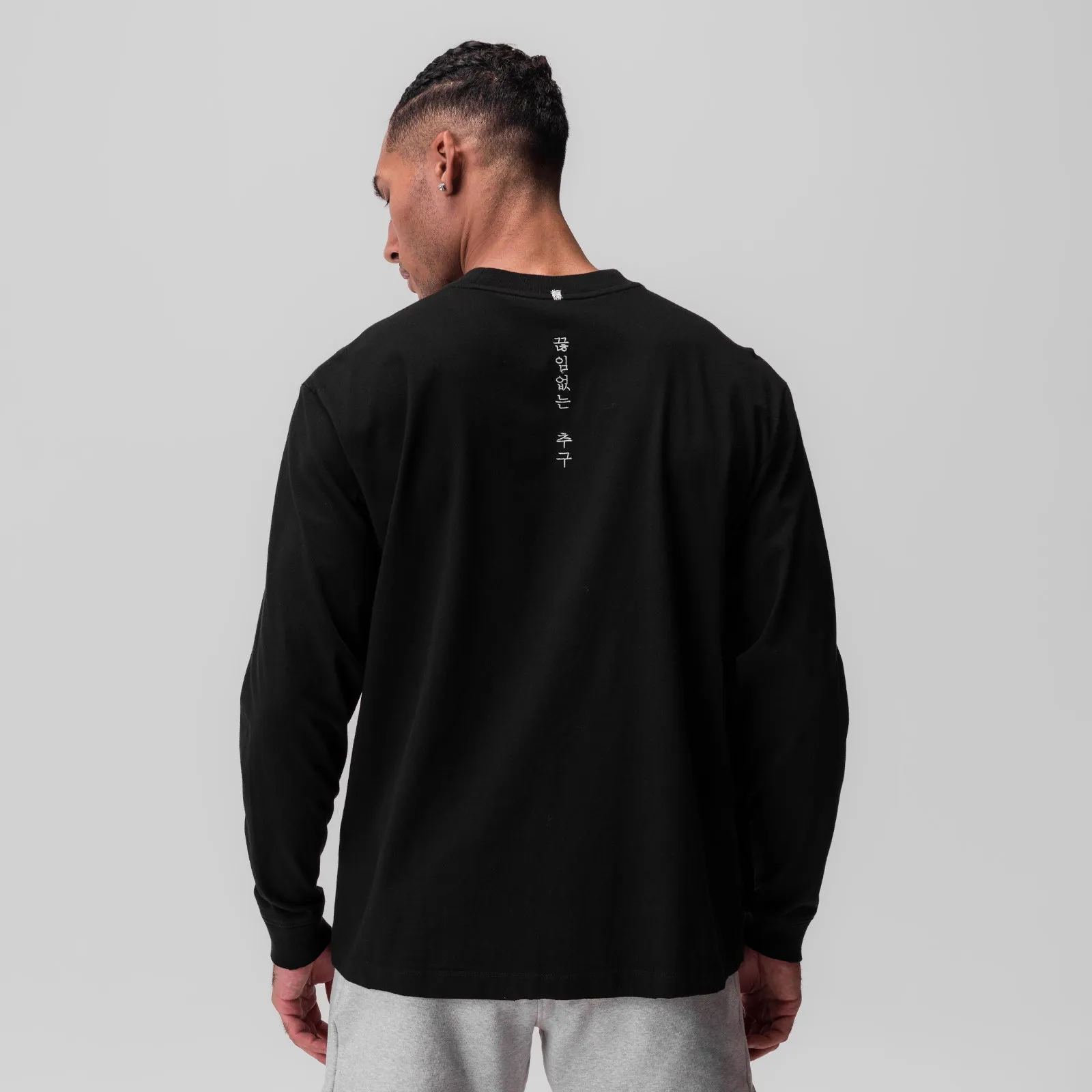 0851. Tech Essential? Relaxed Long Sleeve - Black Blister Free Buttons