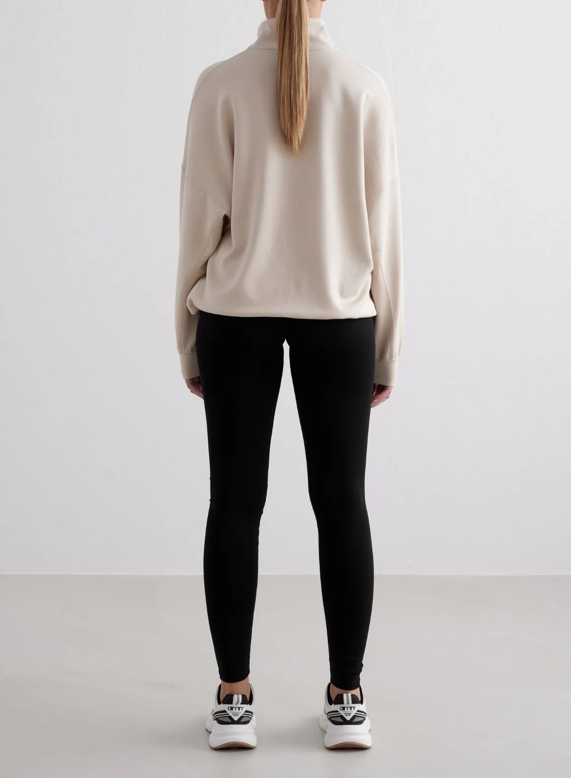 Caf?? Au Lait Comfy Modal Half Zip Roof Light Reflective Trim