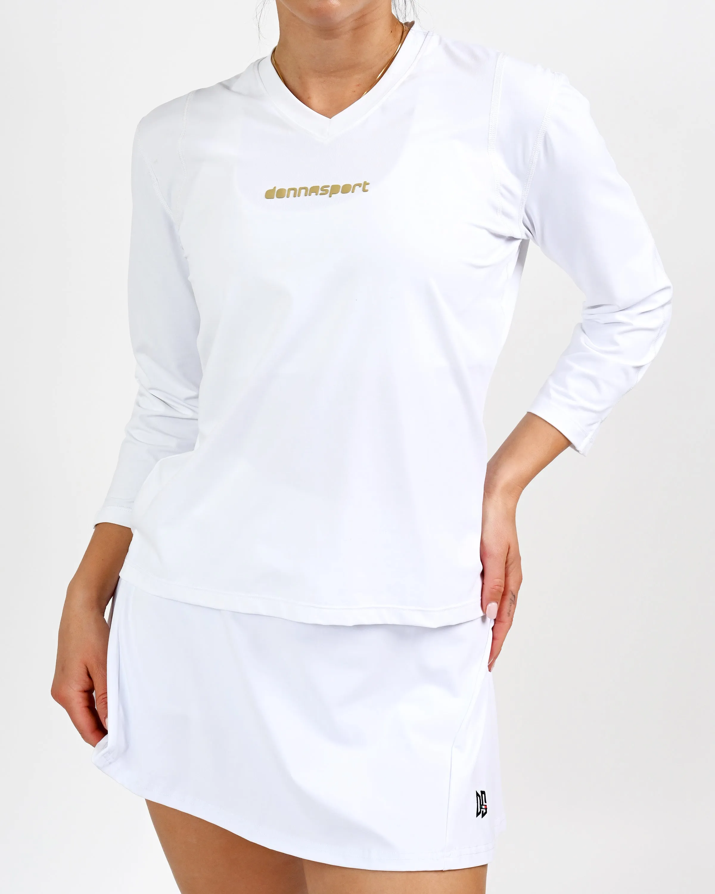 DonnaSport 3/4 Sleeve Techno Crew Sandaled Closet