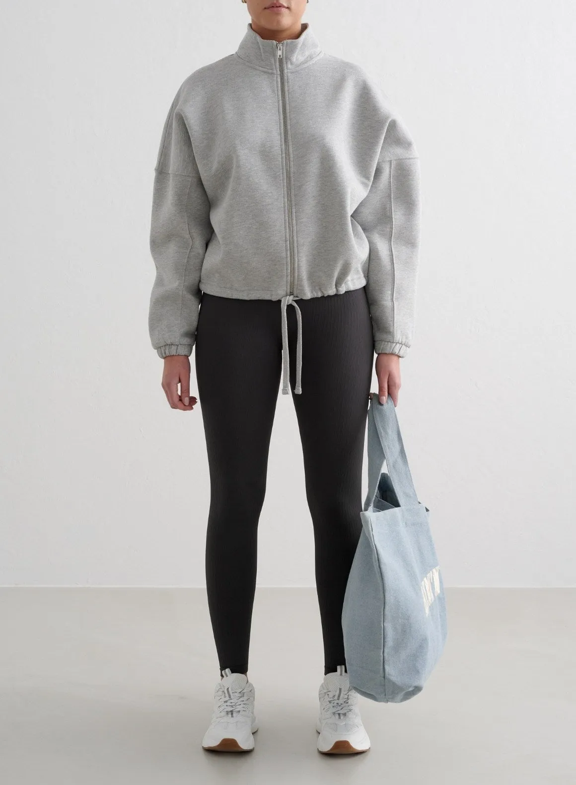 Grey Melange Campus Sweat Zip Jacket Summer Wear