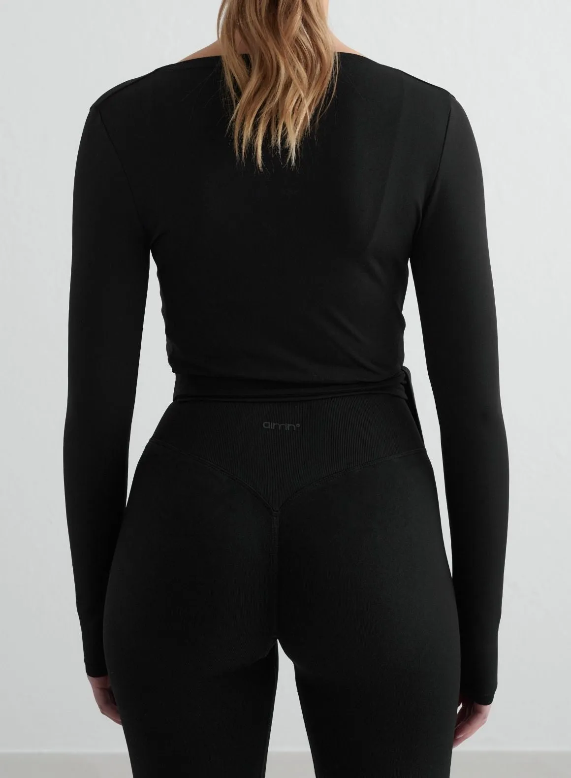 TV show Business Meeting Black Shape Seamless Wrap Long Sleeve