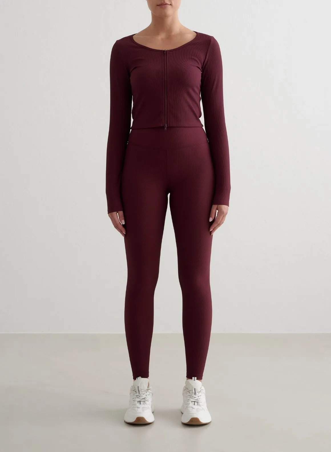 Cherry Ribbed Performance Zipped Cardigan Pocketed Denim