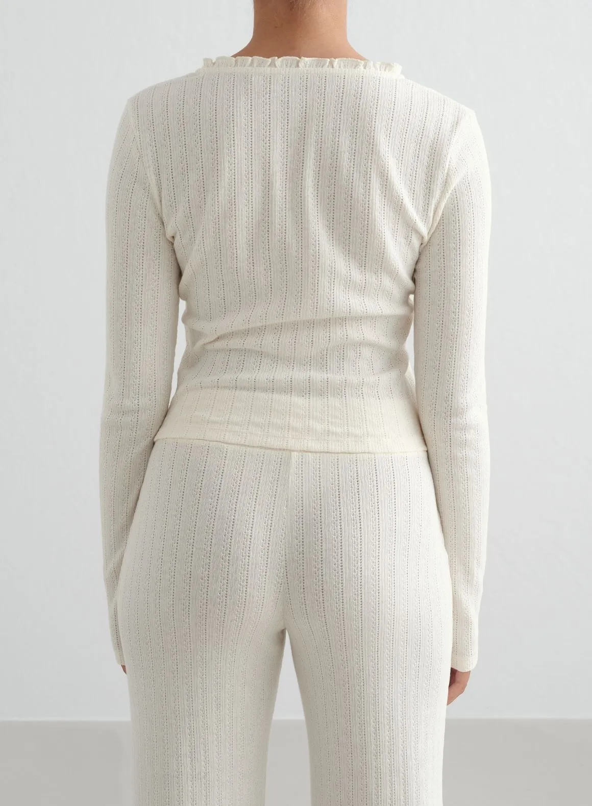 Charming Accessorize Almond White Pointelle Cardigan