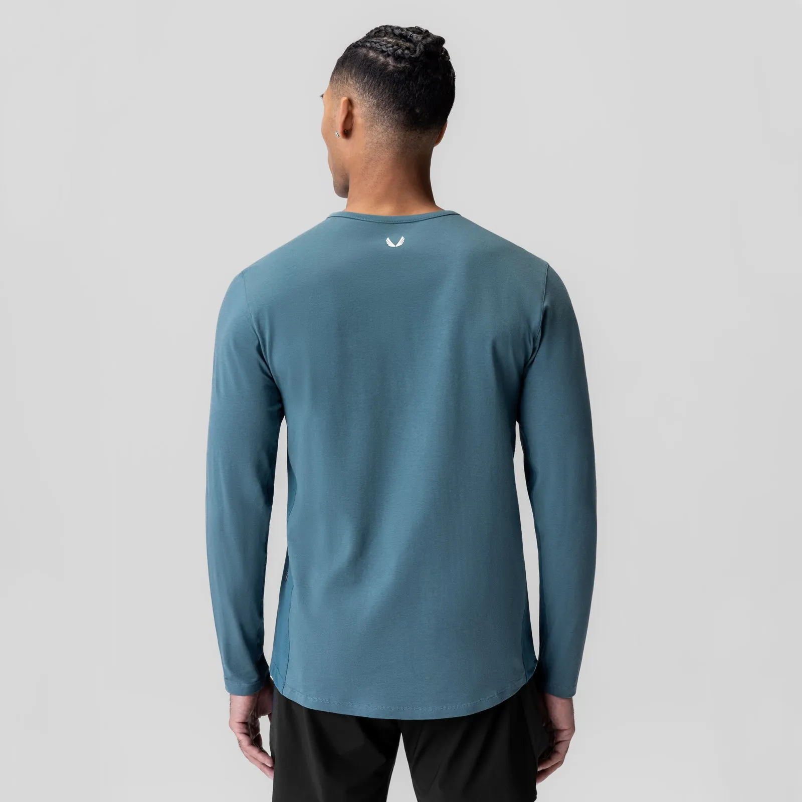 1058. Creora? Cotton Modal Long Sleeve - Storm Glossy ribbed