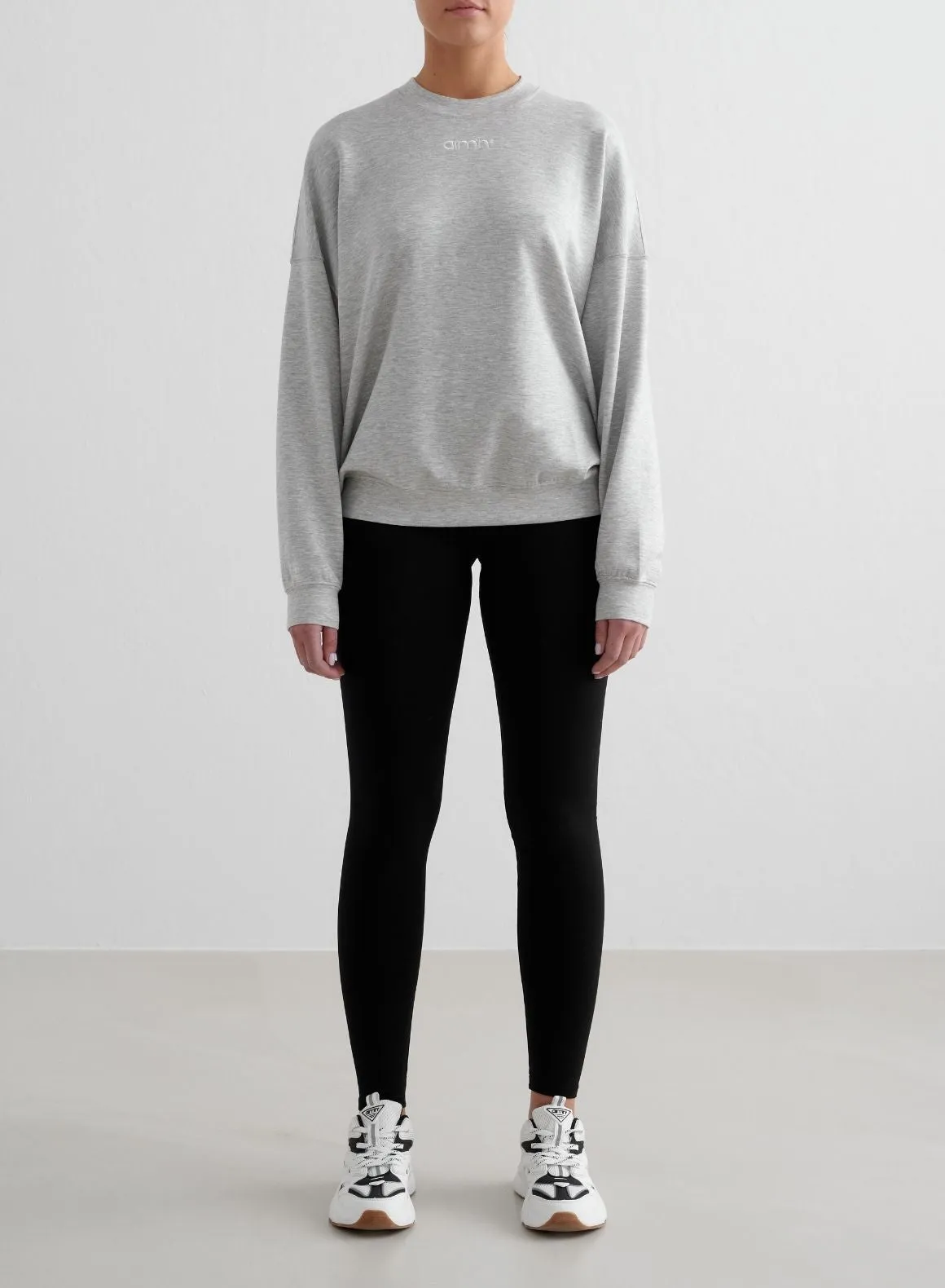 Light Grey Melange Comfy Modal Sweatshirt Dress Down