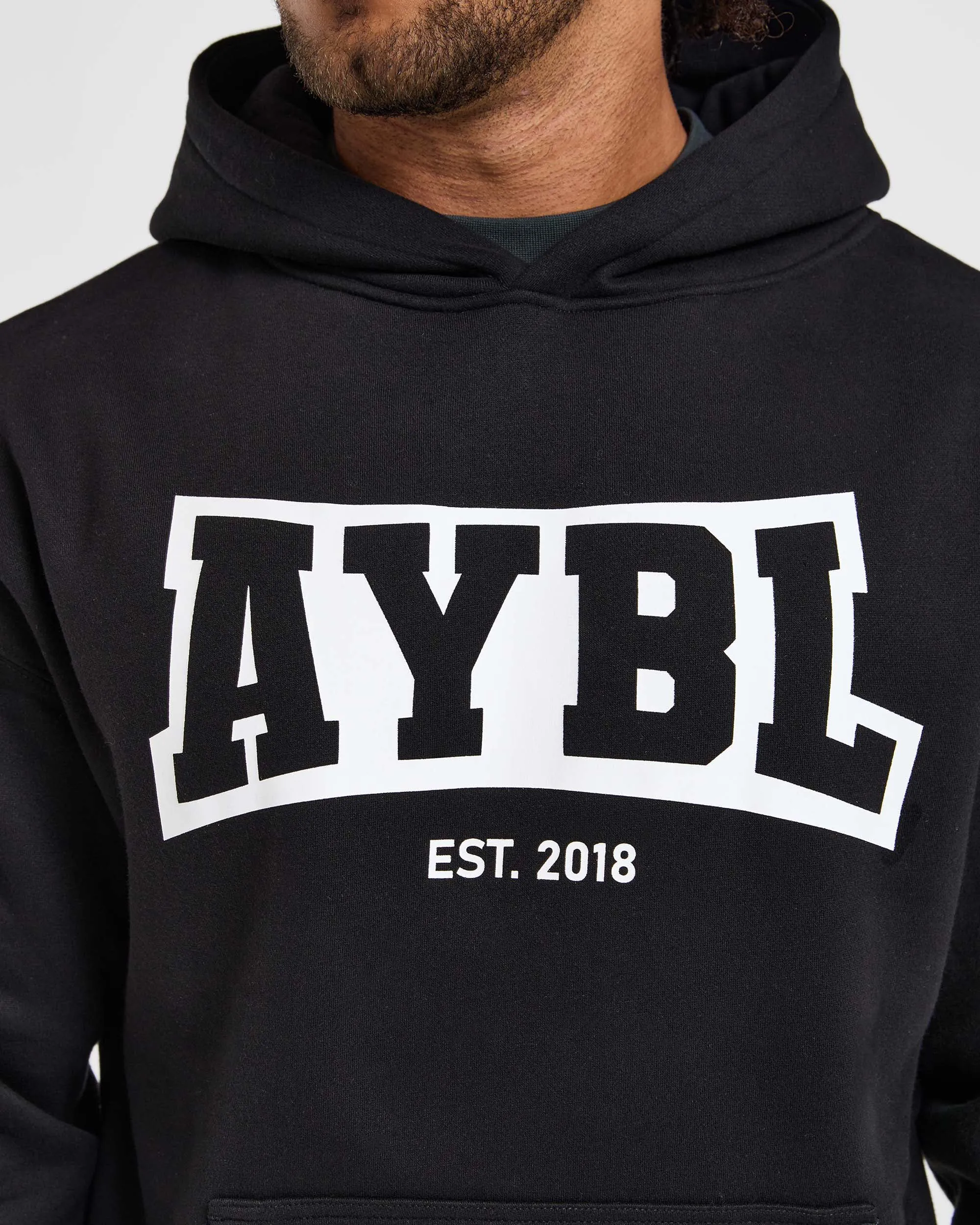 Wind Resistant Kangaroo Pocket Style Academy Oversized Hoodie - Black
