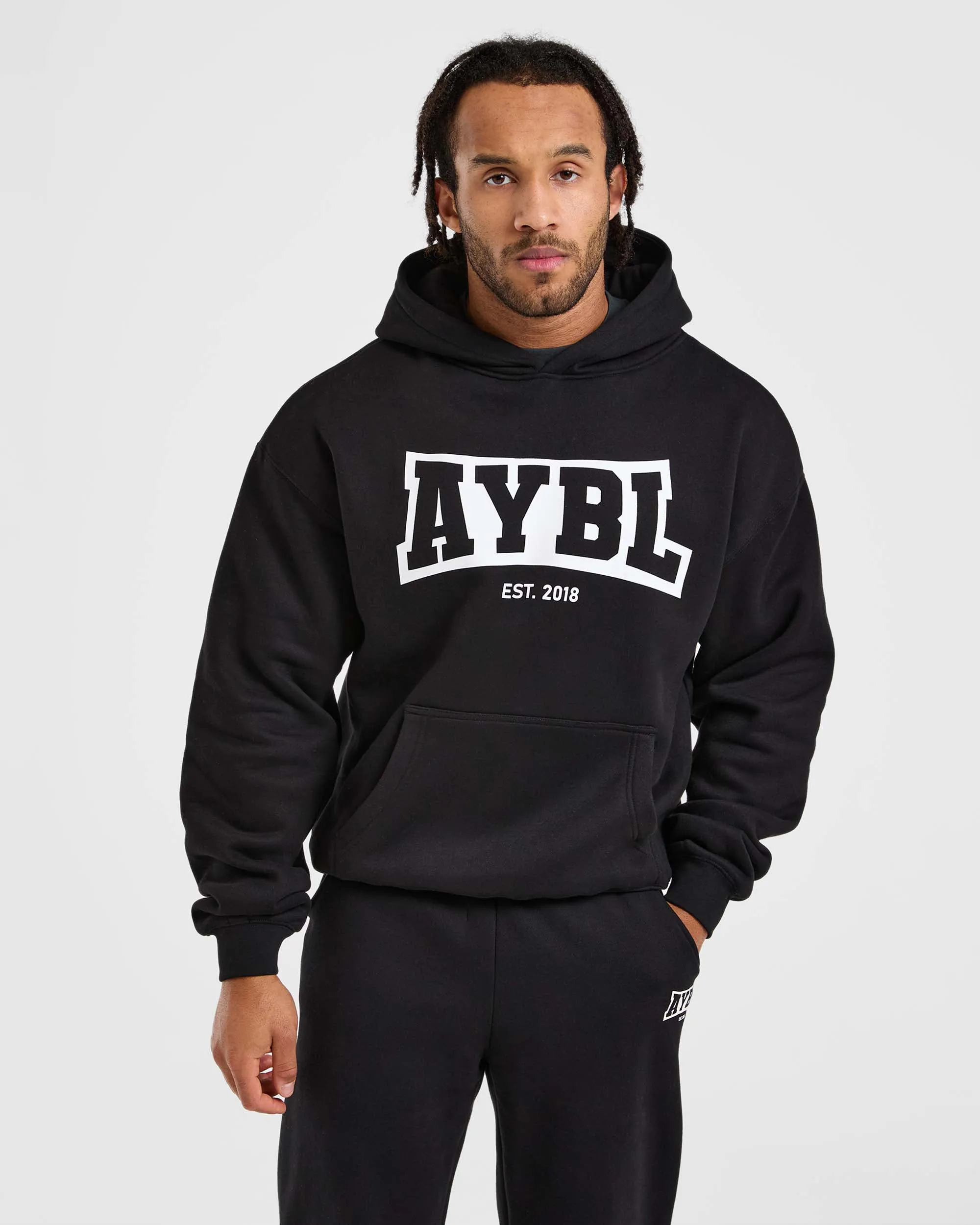Academy Oversized Hoodie - Black Stretch Fabric Technology Gothic style
