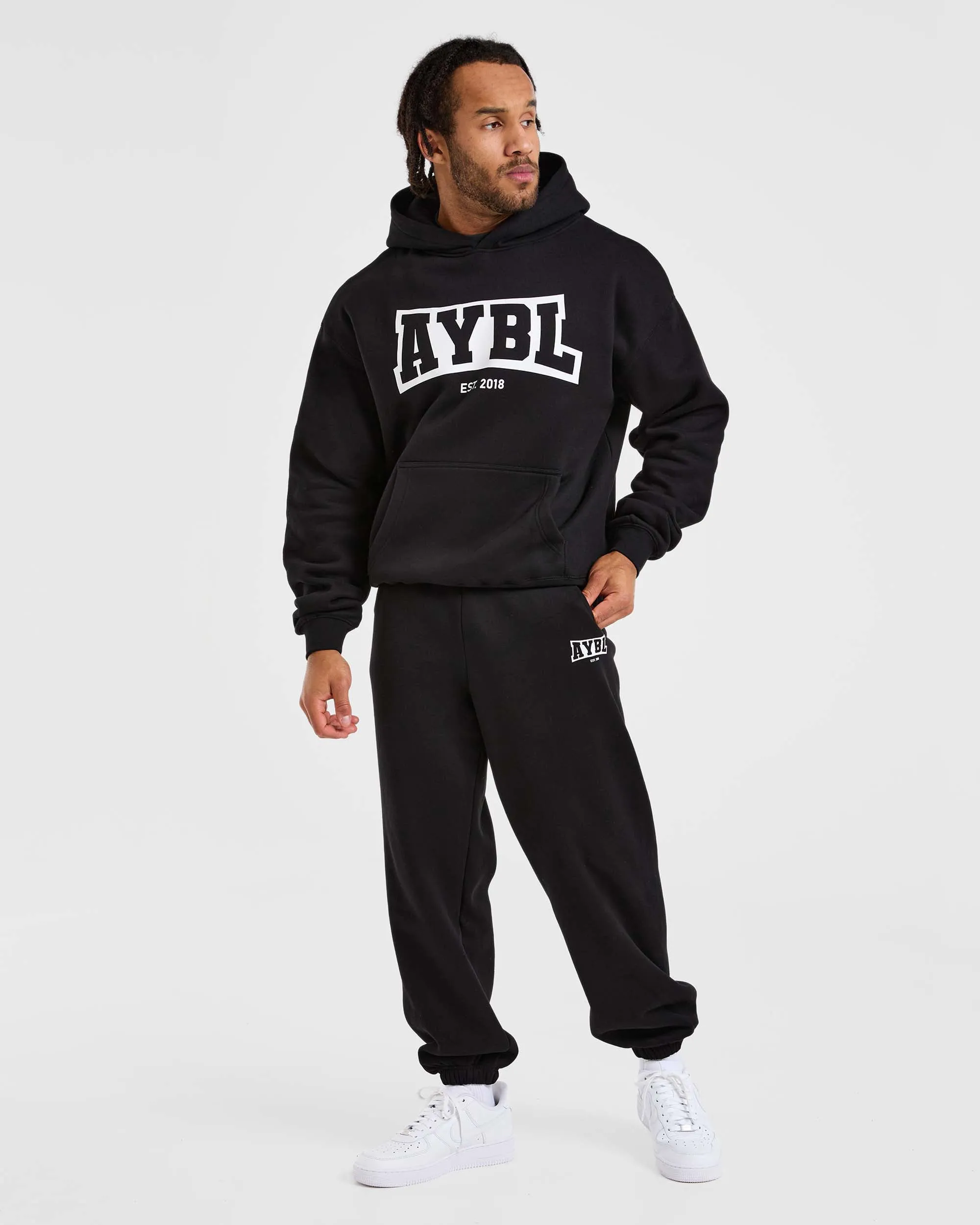 Odor Resistant Side Pockets Academy Oversized Hoodie - Black