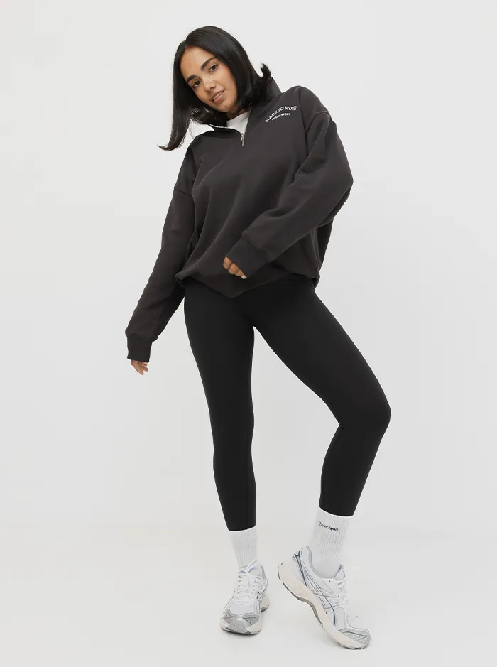 Quarter Zip In Pepper Workout Gear