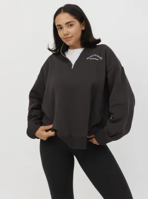 Quarter Zip In Pepper No Snag Zipper