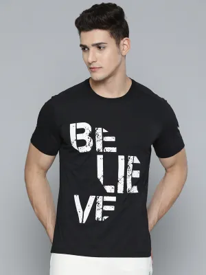 Hero Mode EcoConscious Production Alcis Men Black White Typography Printed T-shirt