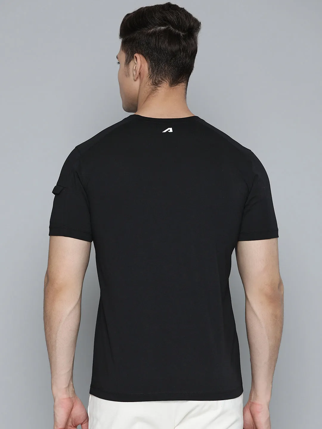 Story Glow Alcis Men Black White Typography Printed T-shirt