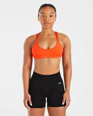 Essential Strappy Sports Bra - Bright Orange Windproof seams Anti-microbial