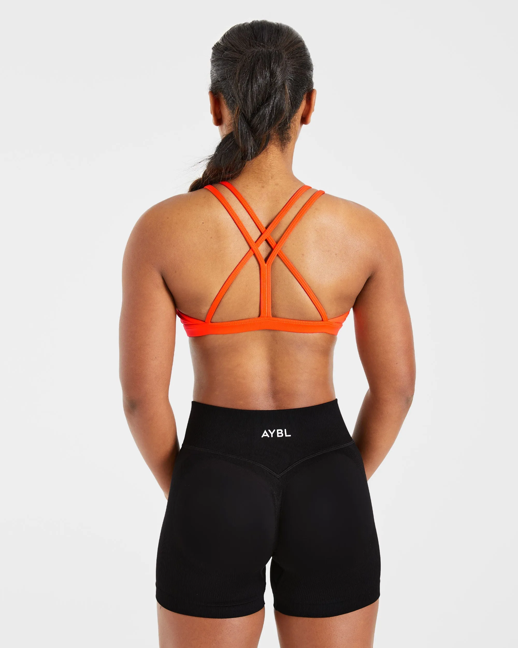 elastic waistband Essential Strappy Sports Bra - Bright Orange
