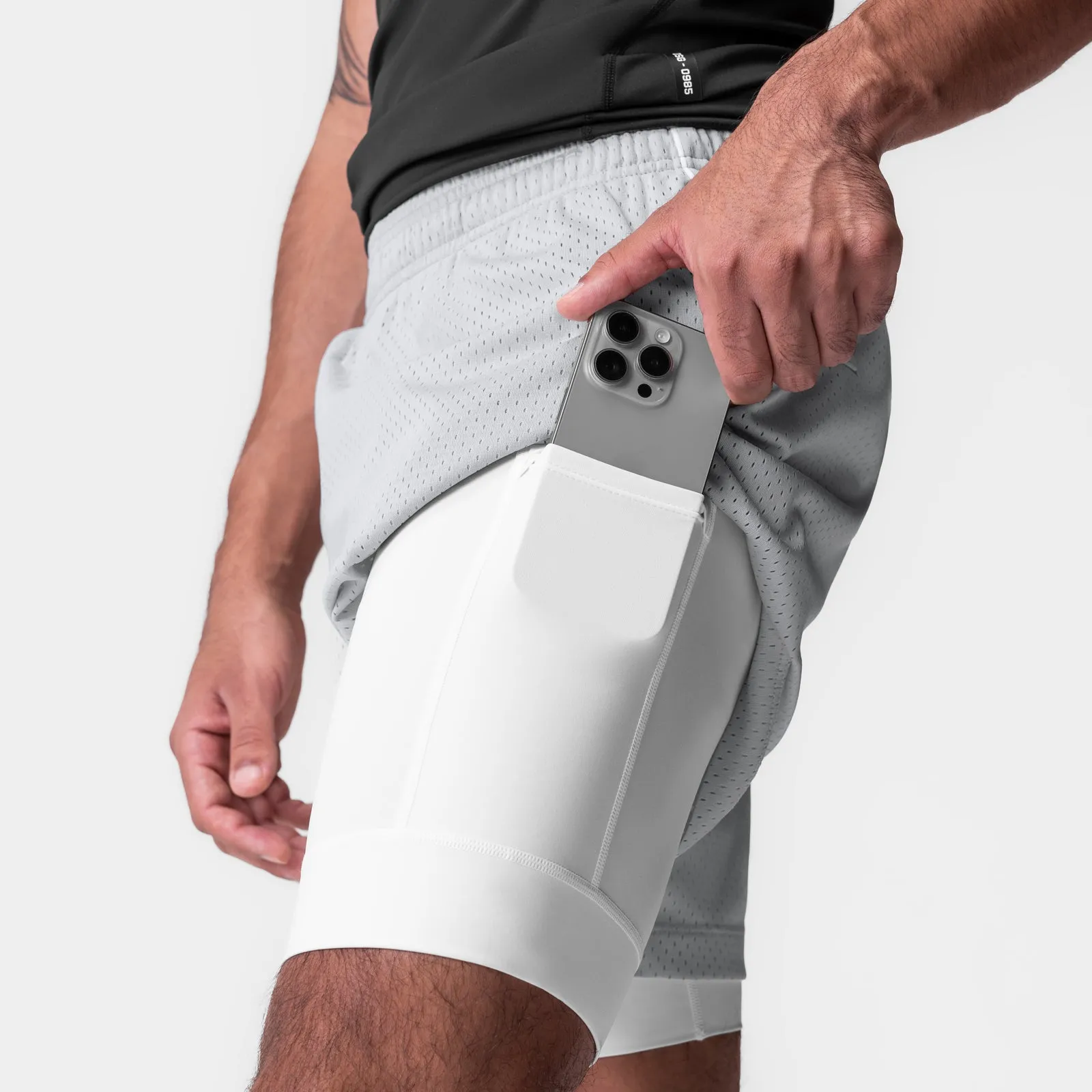0991. Ion-Mesh 5" Liner Short - Slate Grey Stretch Fit Design