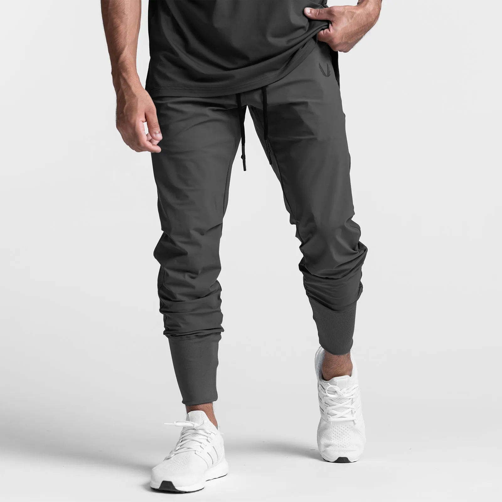 0826. Tetra-Lite? High Rib Jogger - Space Grey Premium Quality Elastic waist