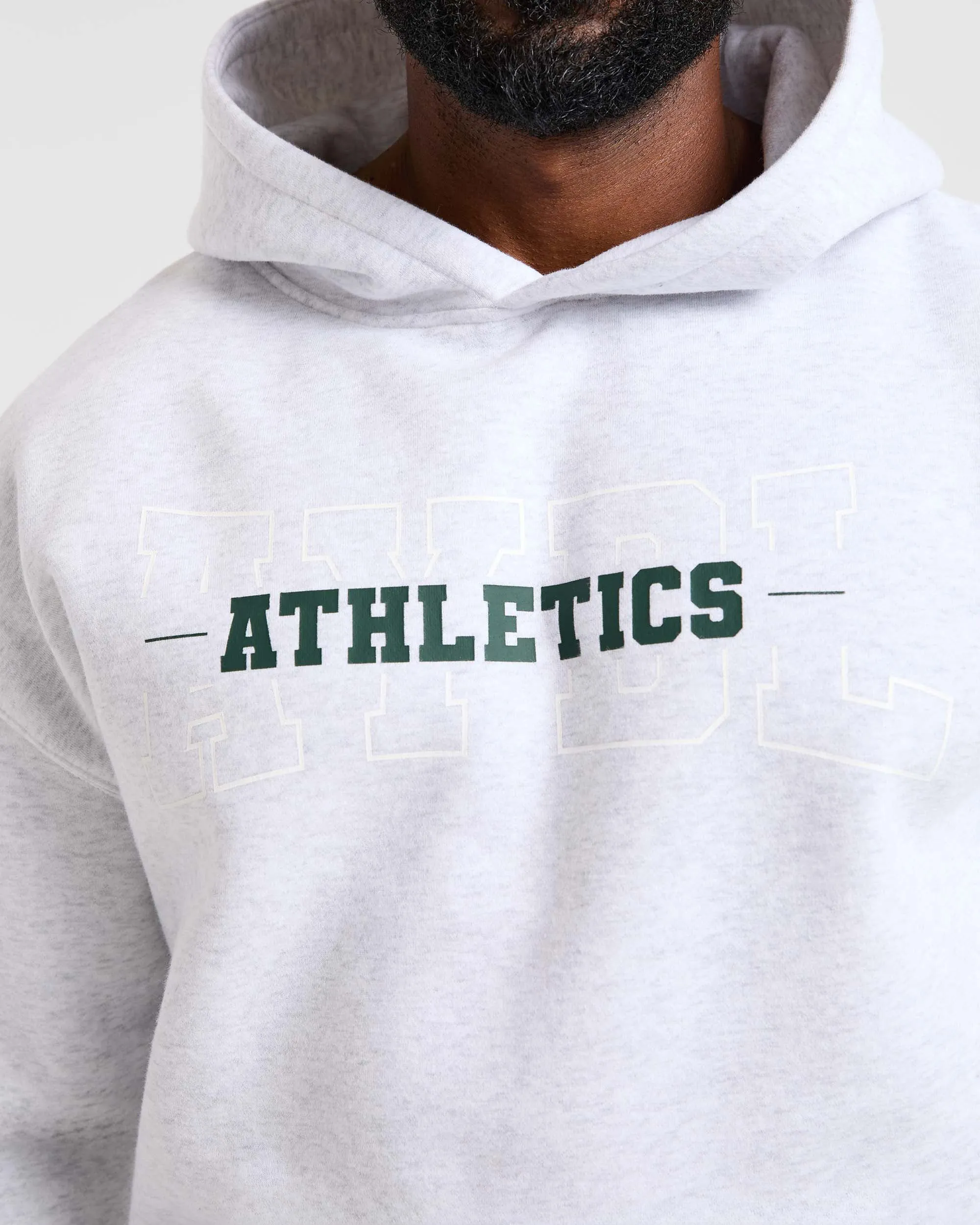 Athletics Oversized Hoodie - Grey Marl Street Gear Sport Outfit