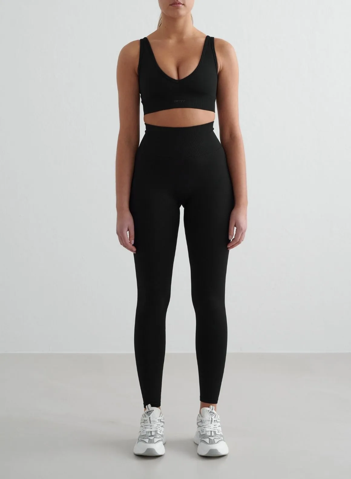 Layered Fabric Black Shape Seamless Tights