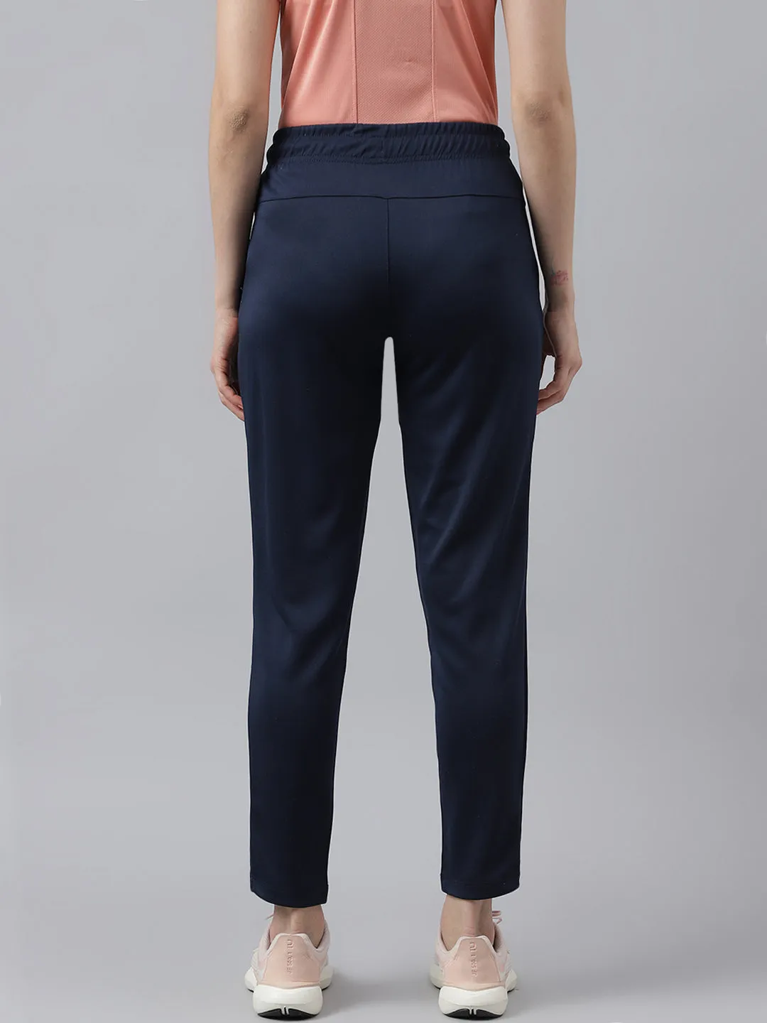 Chic Style Alcis Women's Navy Anti-Static Drytech  Slim-Fit Training Track Pants