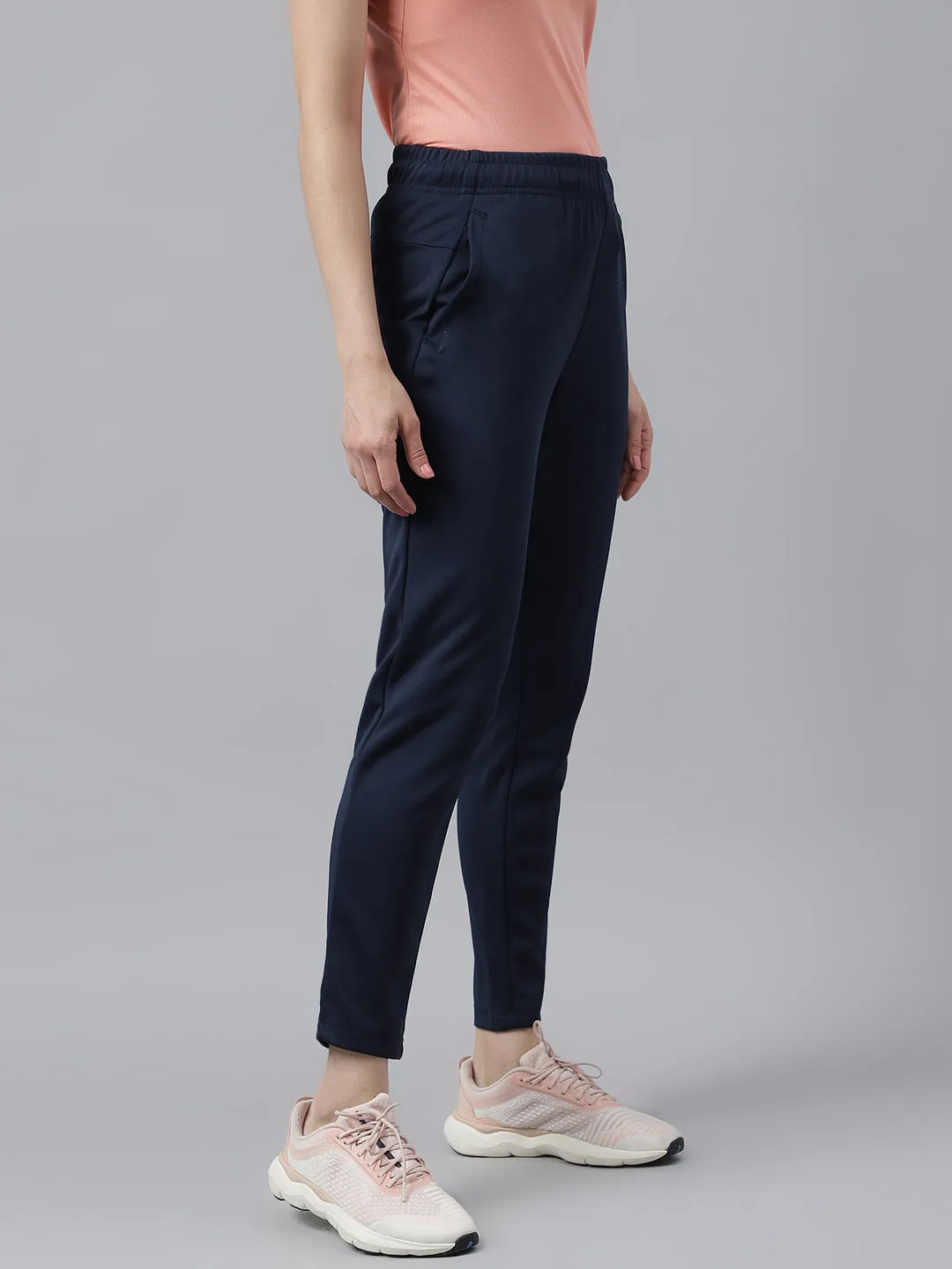 No Gap Waist Adjustable drawstring Alcis Women's Navy Anti-Static Drytech  Slim-Fit Training Track Pants