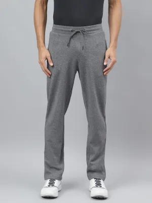 RecycledMaterial Alcis Men Medium Grey Melange Anti-Static Slim-Fit Training Track Pants
