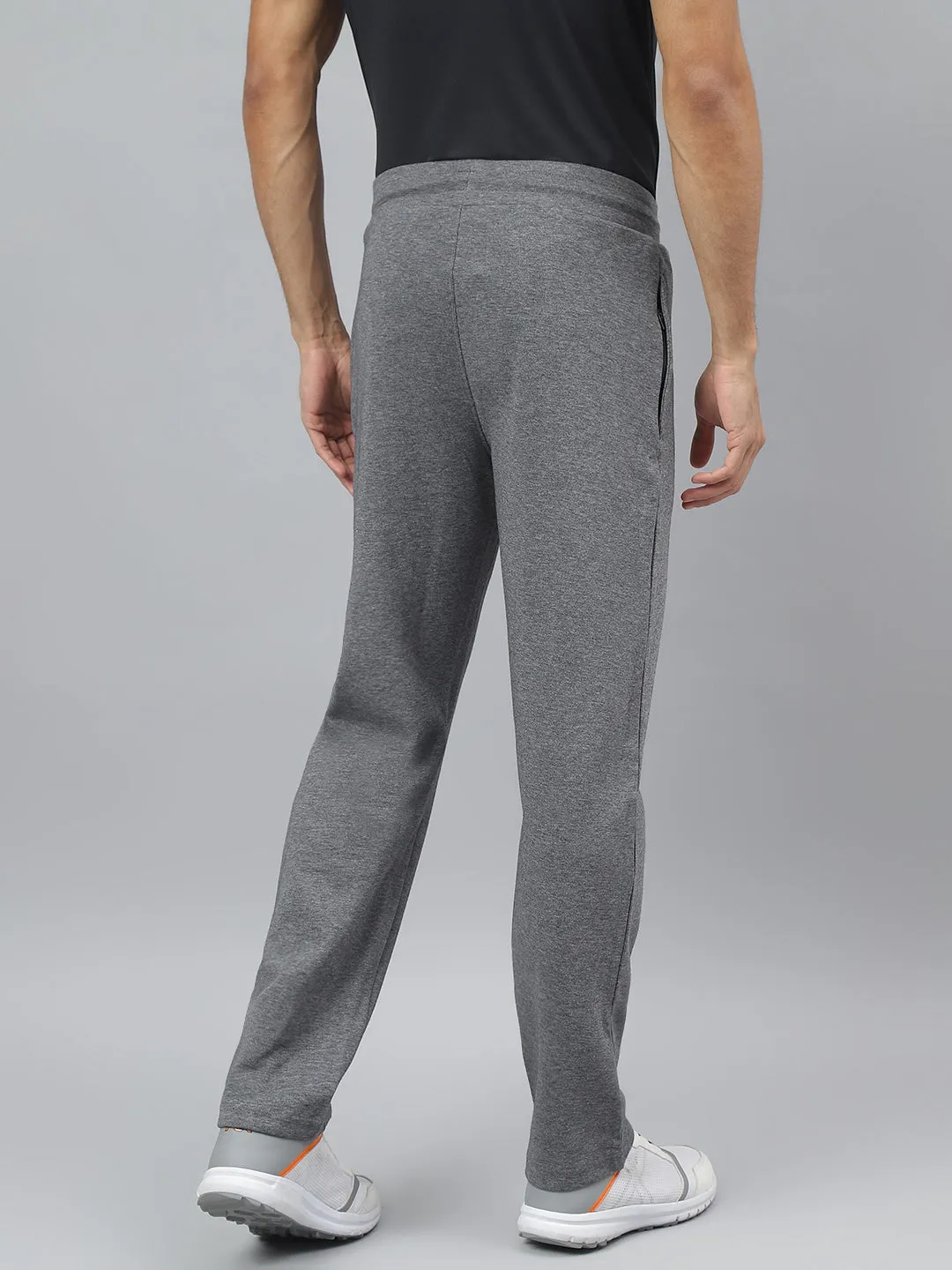 LightweightConstruction Alcis Men Medium Grey Melange Anti-Static Slim-Fit Training Track Pants