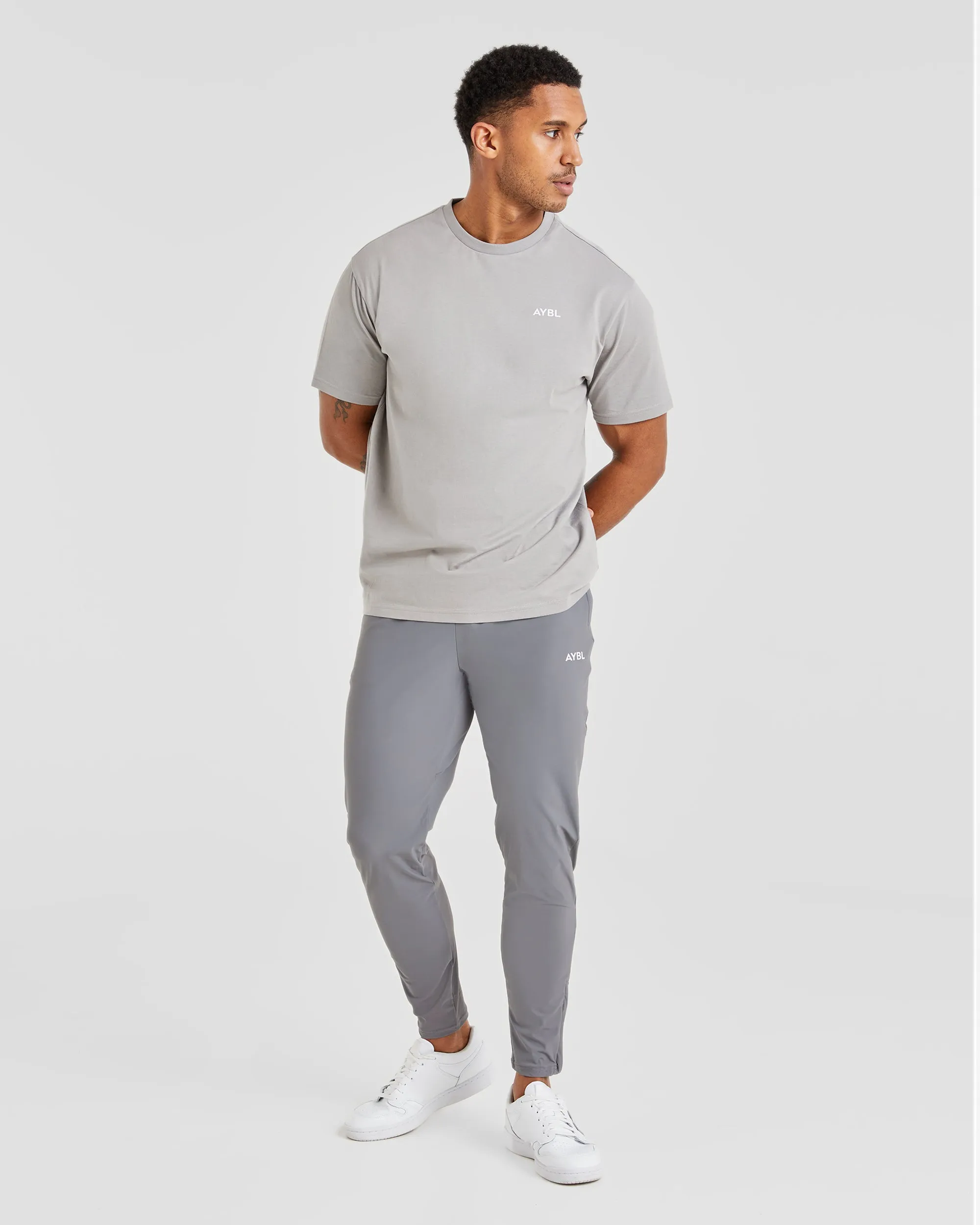 Ascend Zip Joggers - Grey Seamless Waist Technology Slim Design