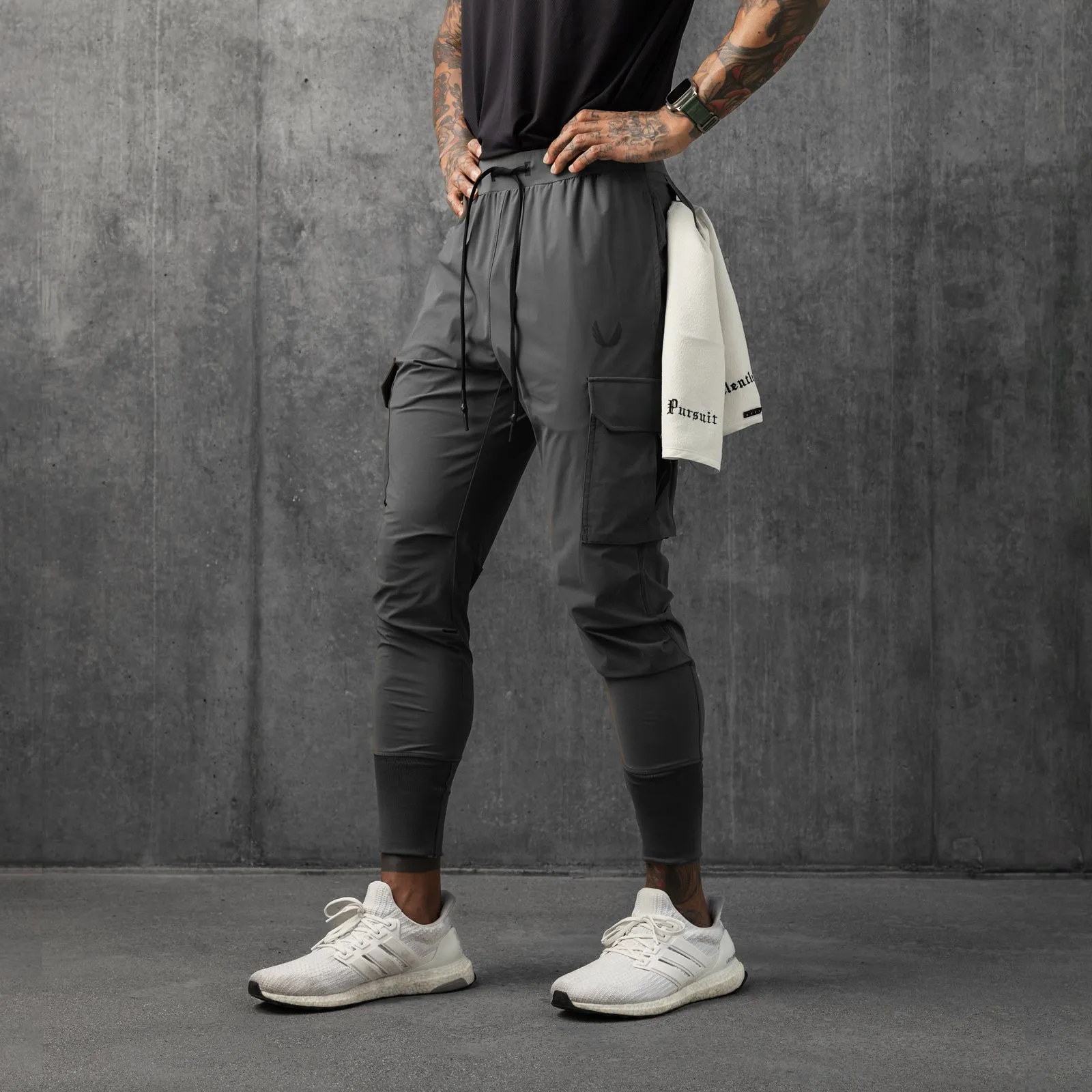 Zip-off legs Curved Waistline 0825. Tetra-Lite? Cargo High Rib Jogger - Space Grey