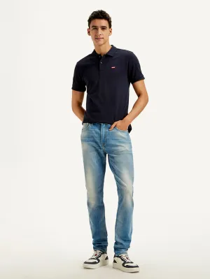 Cool And Simple Durable Eco Friendly Men's 512 Blue Slim Tapered Fit Mid Rise Jeans