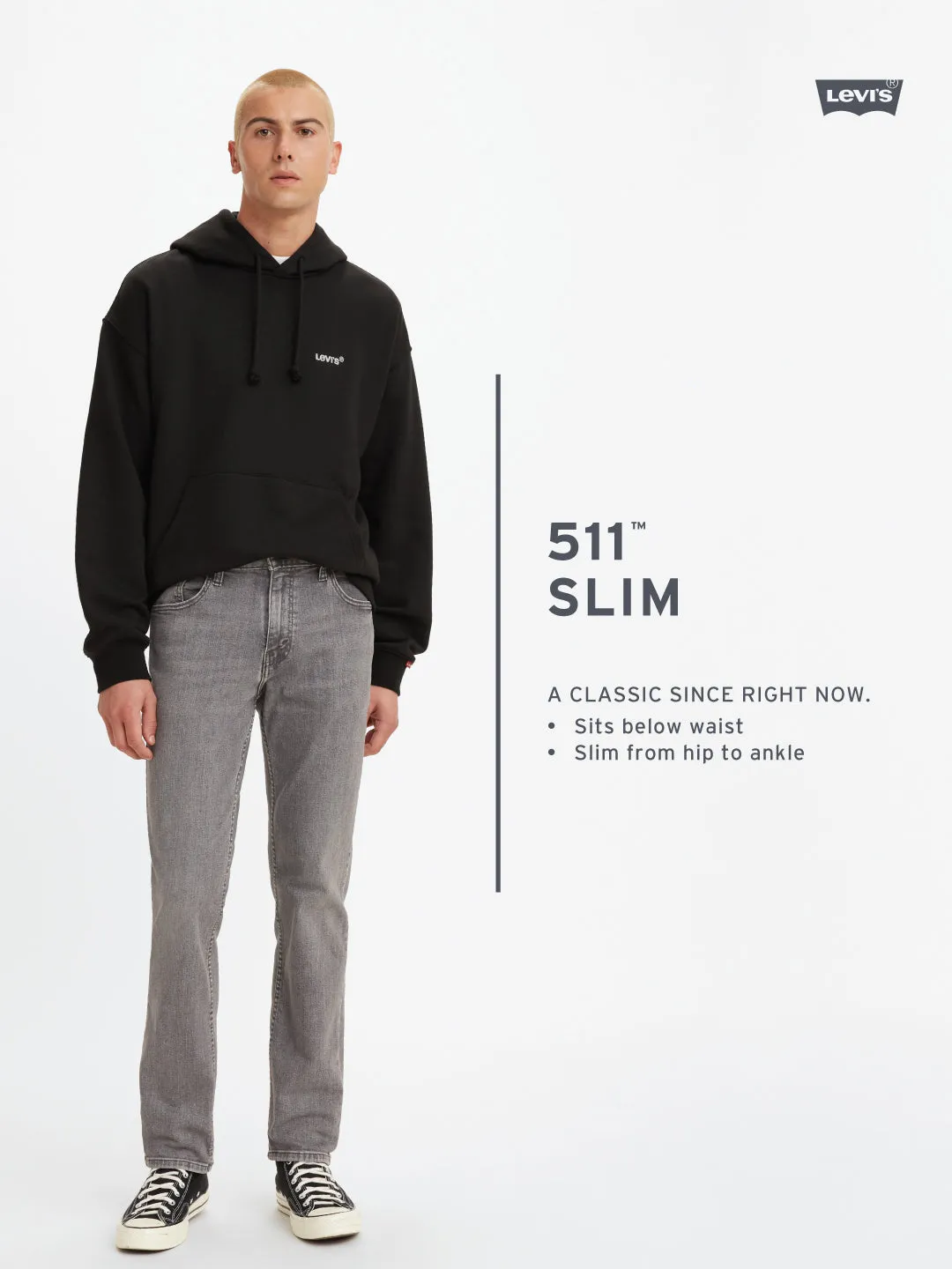 Moisture Wicking Lining Men's 511 Black Slim Fit Mid Rise Jeans