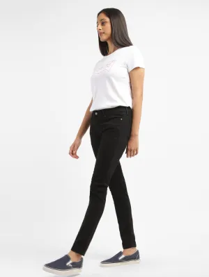 Women's 711 Black Skinny Fit Mid Rise Jeans Vibrant Bold Look Street Fashion Mood Layer