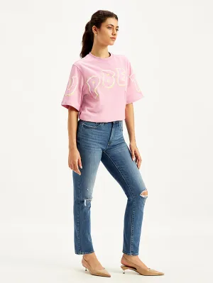 Natural Style Gym Ready Evening Stroll Women's 724 Blue Straight Fit High Rise Jeans