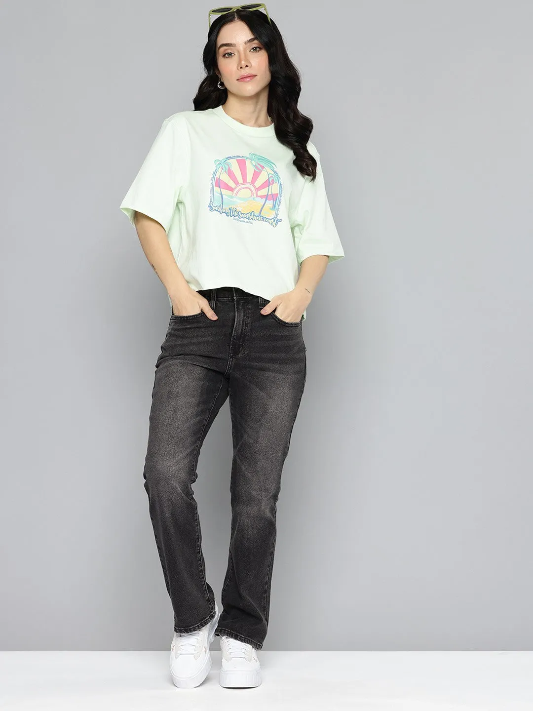 Women's 725 Black Flared Fit High Rise Jeans Function Fit