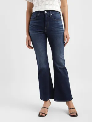 Women's 726 Blue Flared Fit Mid Rise Jeans Fashion Daily Comfortable fit