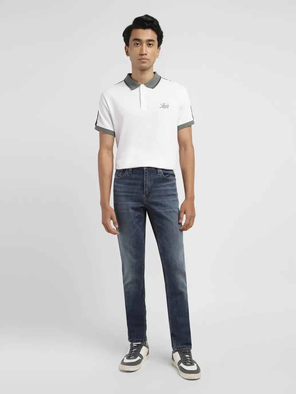 Elegant Adult Fashion Party Look Luxury Men's 511 Indigo Slim Fit Mid Rise Jeans