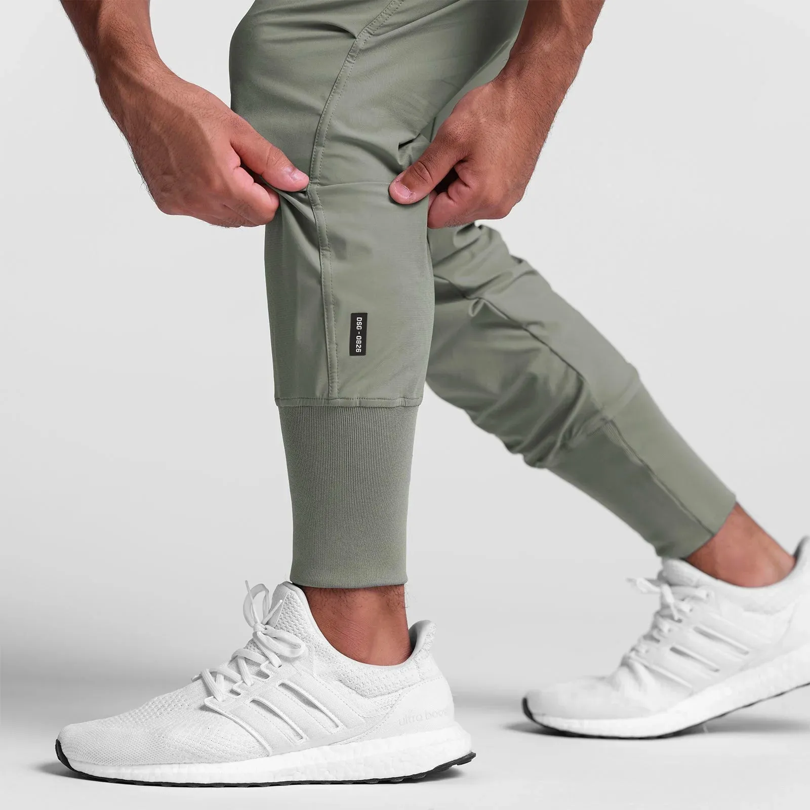 0826. Tetra-Lite? High Rib Jogger - Sage Adjustable Waist StainResistantCoating