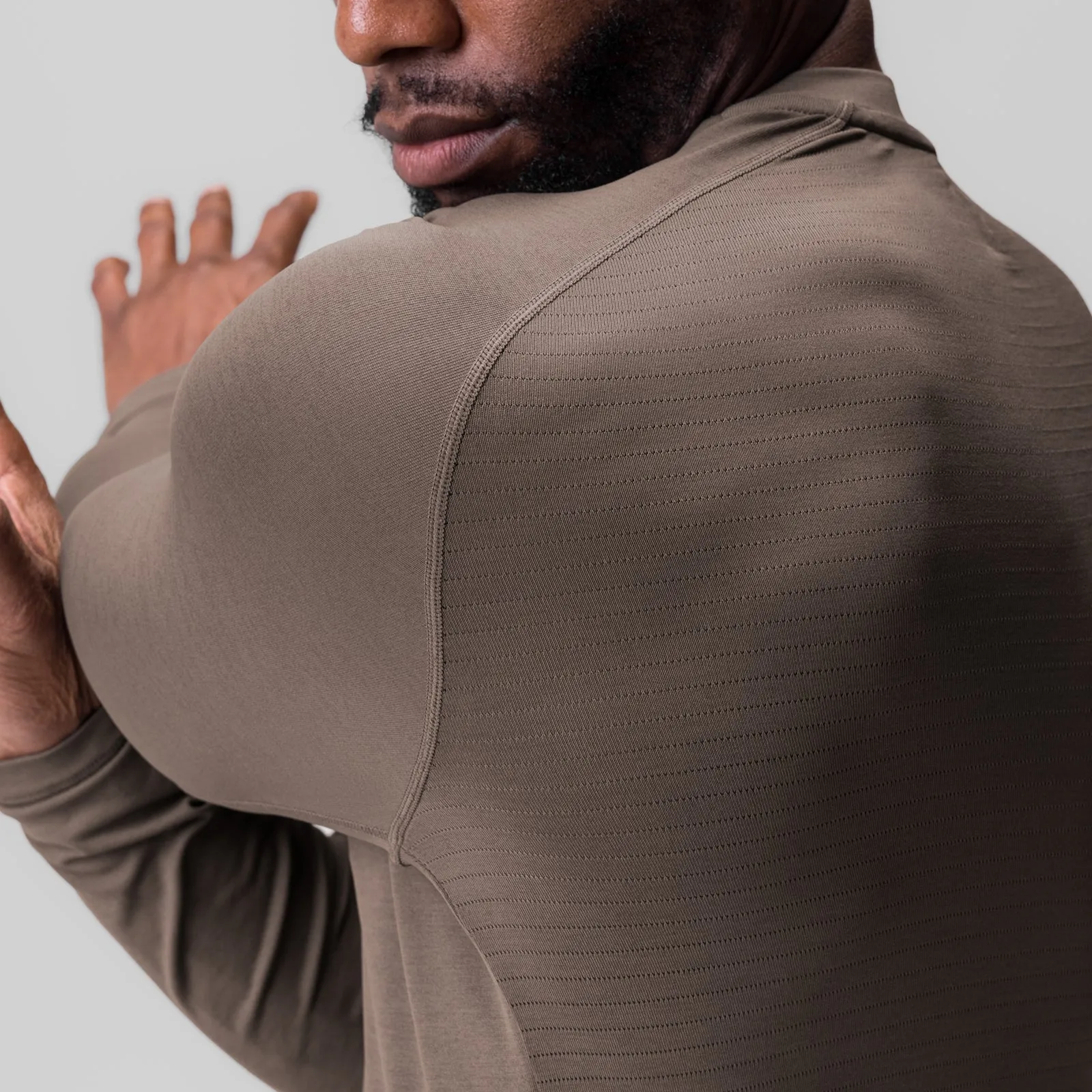 0832. 3D-Lite? 2.0 Fitted Long Sleeve - Deep Taupe "OTWR" Tear Resistant Stitching