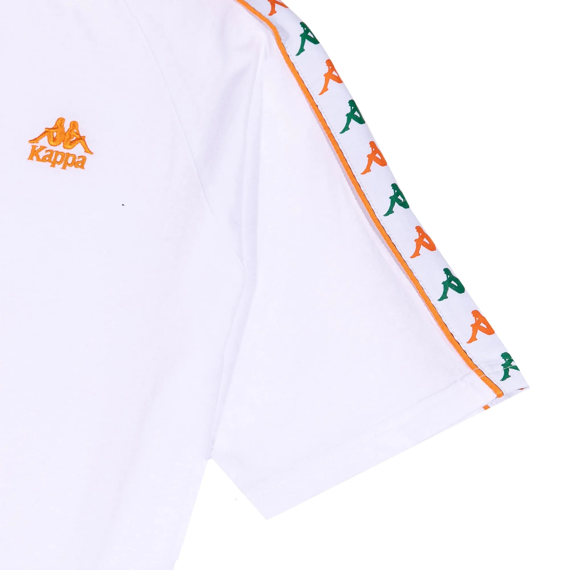 222 Banda Ninon T-Shirt - White Green Tee Orange Good stretch