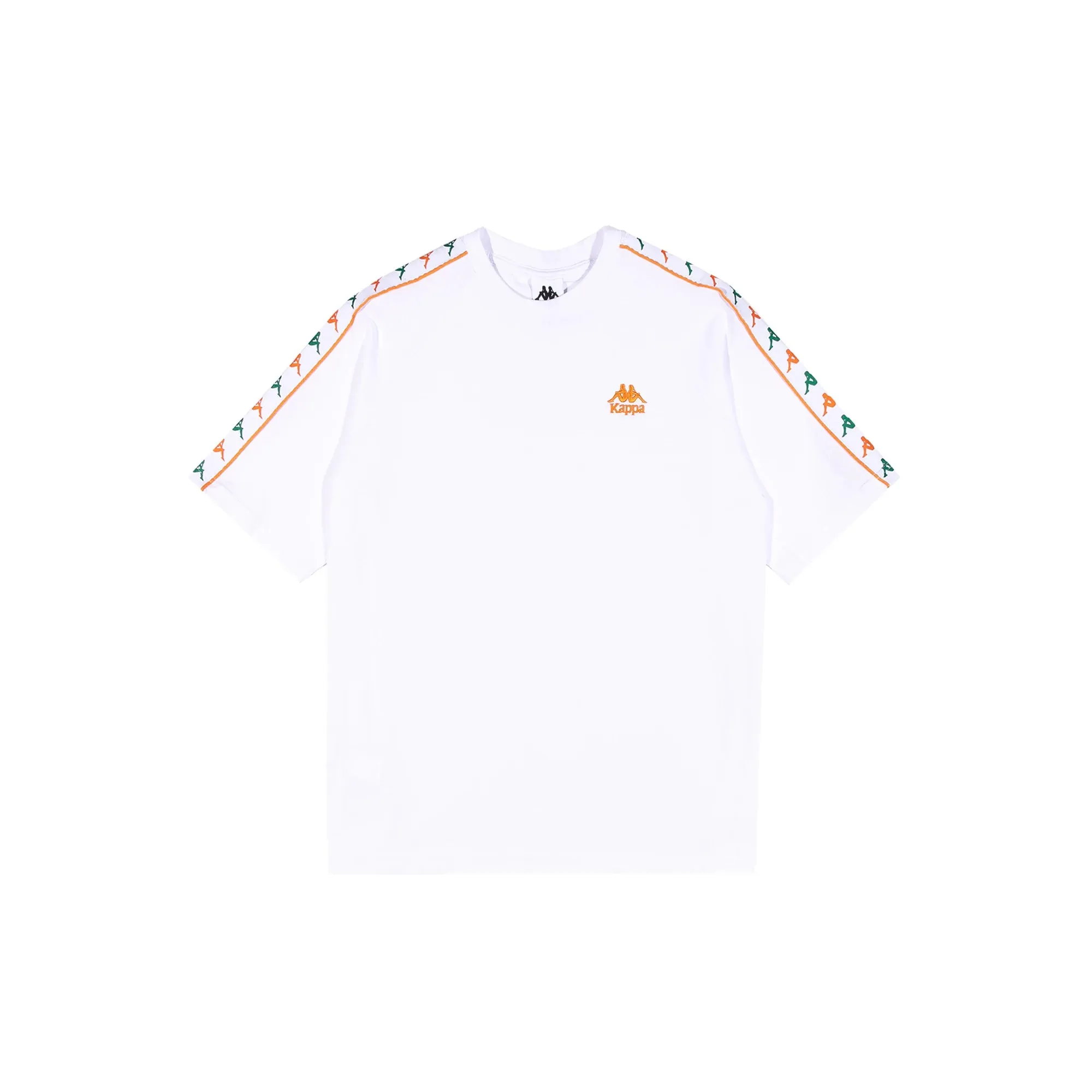 theater visit 222 Banda Ninon T-Shirt - White Green Tee Orange